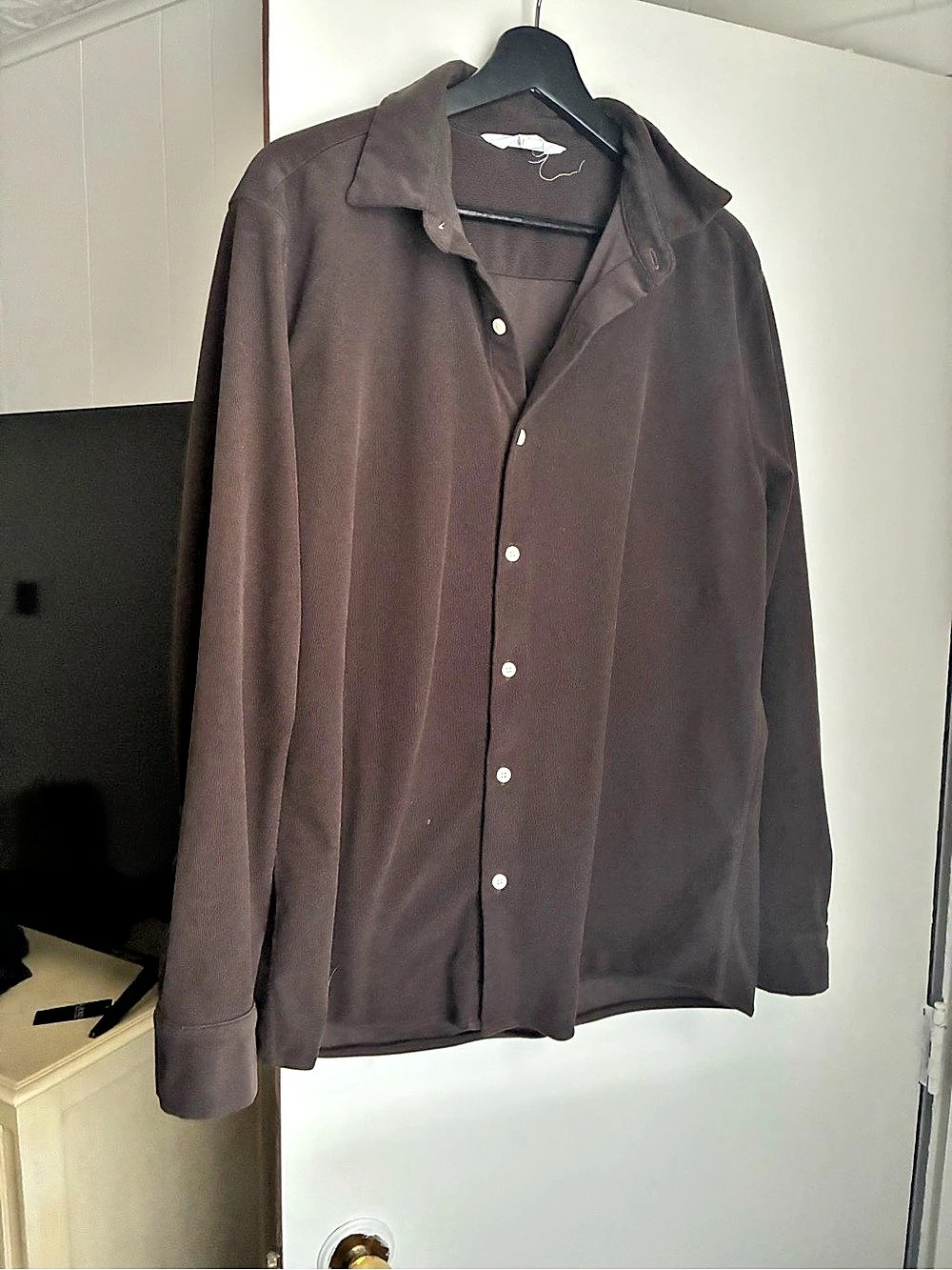 The Commons Stretch Corduroy Button Down Shirt Brown